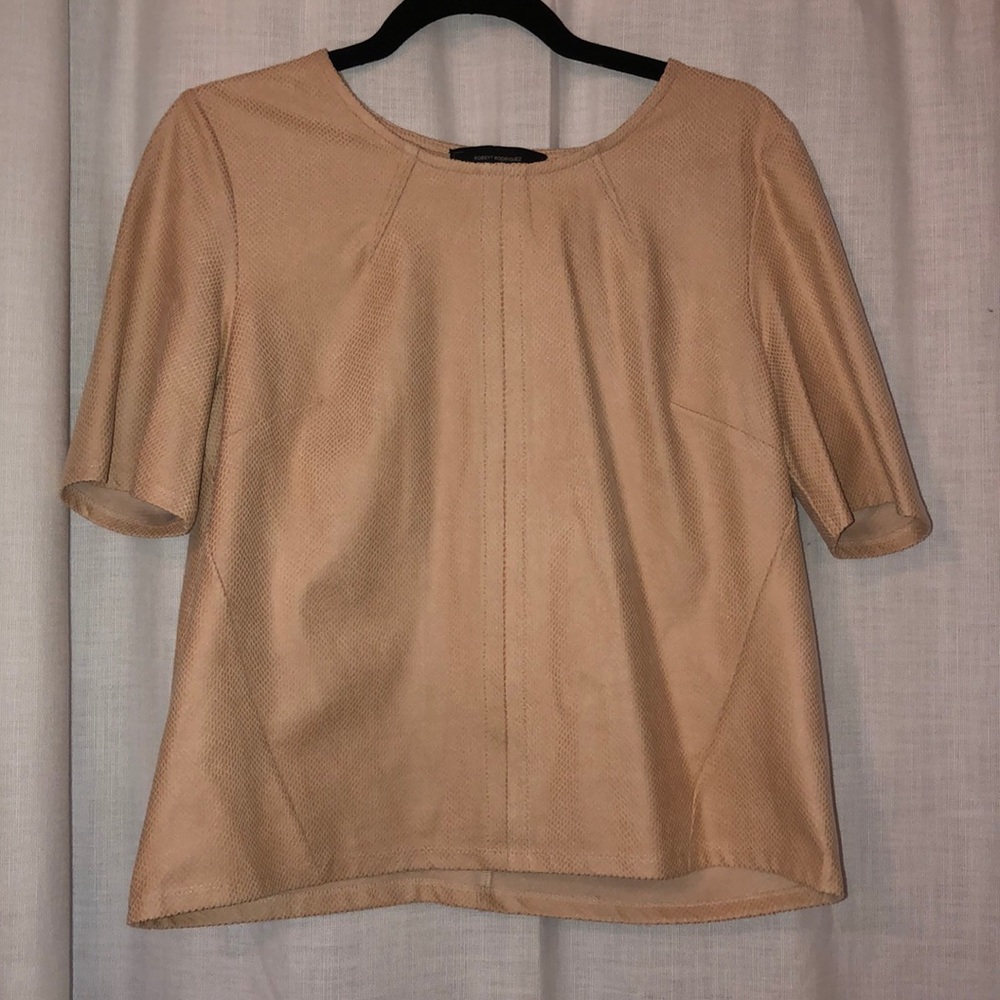 Blush colored snake skin shirt